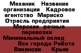 Механик › Название организации ­ Кадровое агентство "Мариско-2" › Отрасль предприятия ­ Морские, речные перевозки › Минимальный оклад ­ 197 400 - Все города Работа » Вакансии   . Крым,Бахчисарай